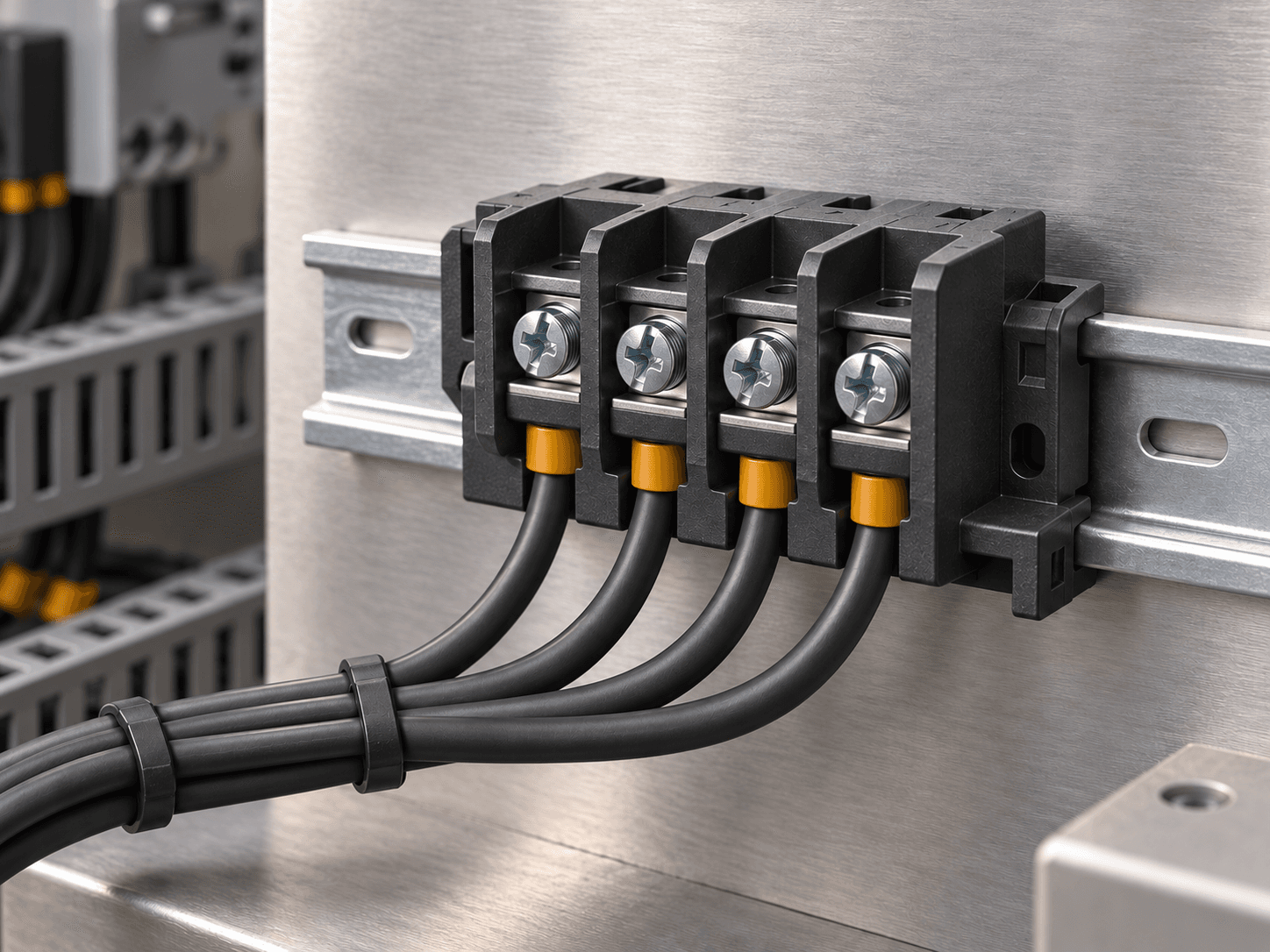 Electrical installation with enclosed meter housings